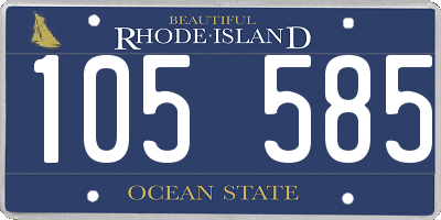 RI license plate 105585