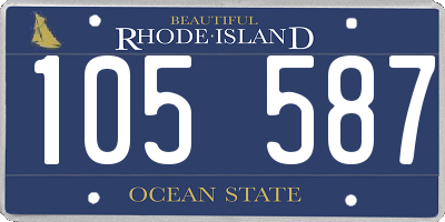 RI license plate 105587