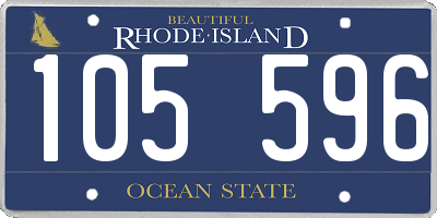 RI license plate 105596
