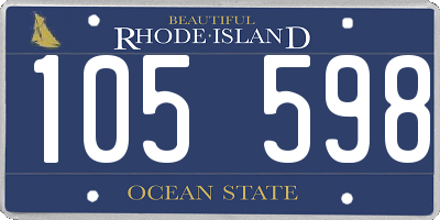 RI license plate 105598