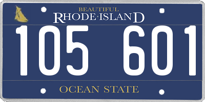 RI license plate 105601