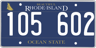 RI license plate 105602