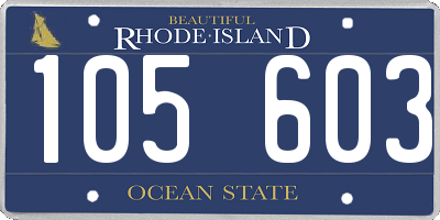 RI license plate 105603