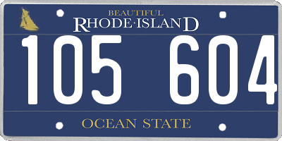 RI license plate 105604