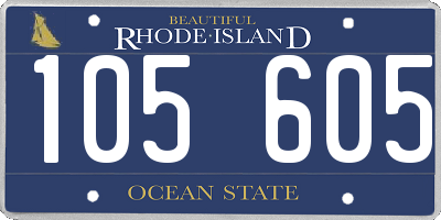 RI license plate 105605