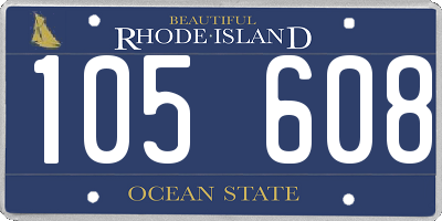 RI license plate 105608
