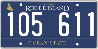 RI license plate 105611