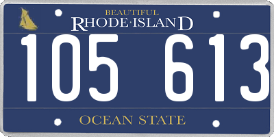 RI license plate 105613