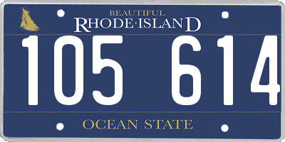 RI license plate 105614