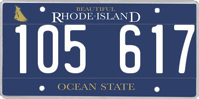 RI license plate 105617