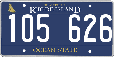 RI license plate 105626