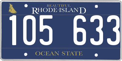 RI license plate 105633