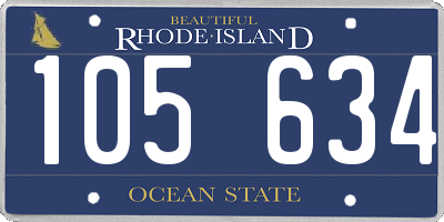 RI license plate 105634
