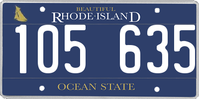 RI license plate 105635
