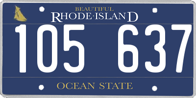 RI license plate 105637
