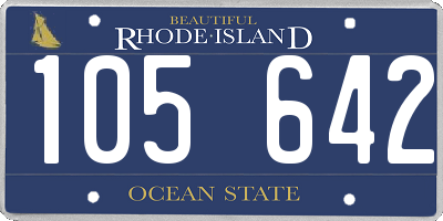 RI license plate 105642