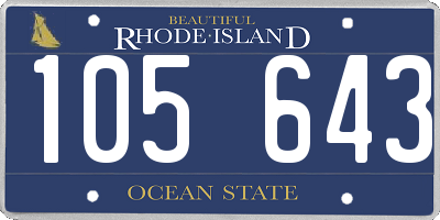 RI license plate 105643
