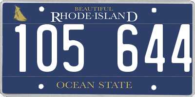 RI license plate 105644