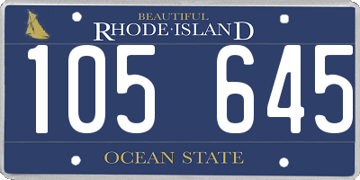 RI license plate 105645