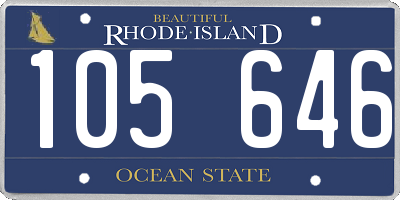 RI license plate 105646