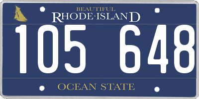 RI license plate 105648