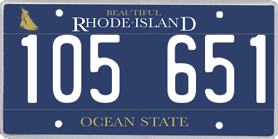 RI license plate 105651