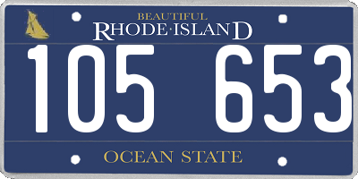 RI license plate 105653