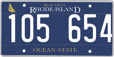 RI license plate 105654