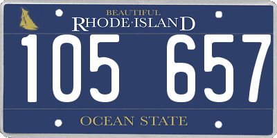 RI license plate 105657
