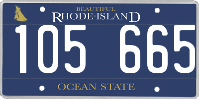 RI license plate 105665