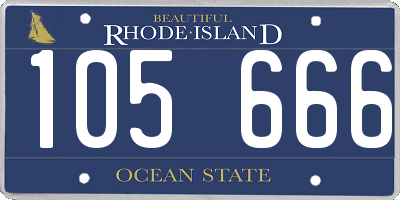 RI license plate 105666