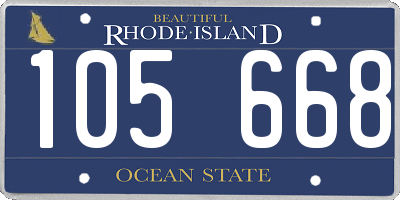 RI license plate 105668