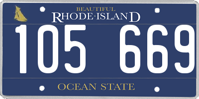 RI license plate 105669