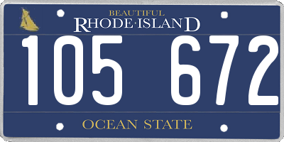 RI license plate 105672