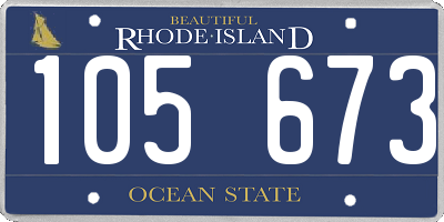 RI license plate 105673