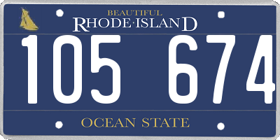 RI license plate 105674