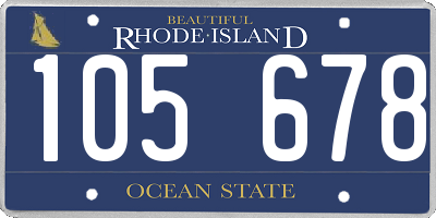 RI license plate 105678