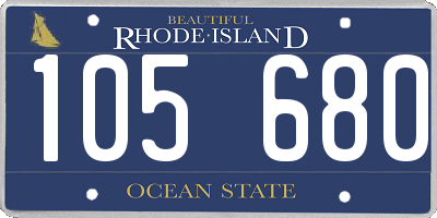 RI license plate 105680