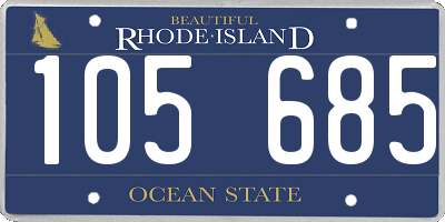 RI license plate 105685