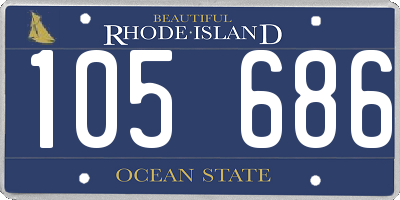 RI license plate 105686
