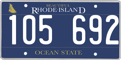 RI license plate 105692