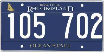 RI license plate 105702