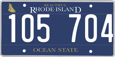 RI license plate 105704