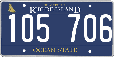 RI license plate 105706