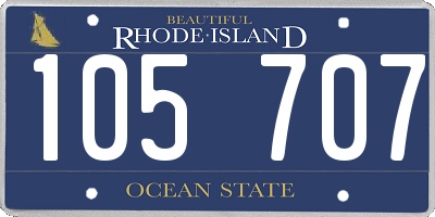 RI license plate 105707
