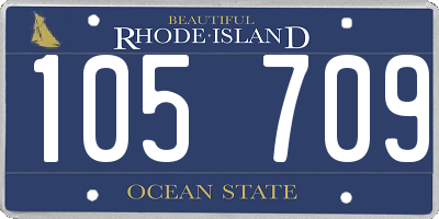 RI license plate 105709