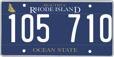 RI license plate 105710