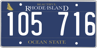 RI license plate 105716