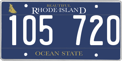 RI license plate 105720