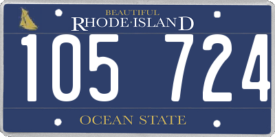RI license plate 105724